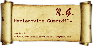 Marianovits Gusztáv névjegykártya