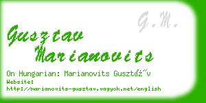 gusztav marianovits business card